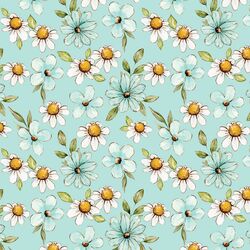 Daisies in Aquamarine