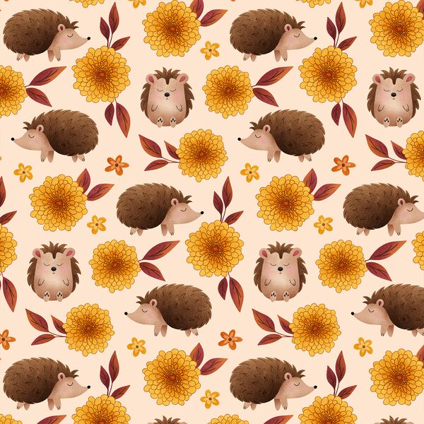 Charming Hedgehogs in Warm Cream