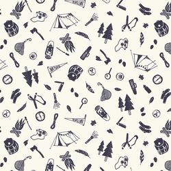 Camping Supplies Silhouette in Maritime Navy