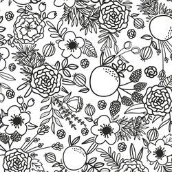 Floral Linework in Shadow