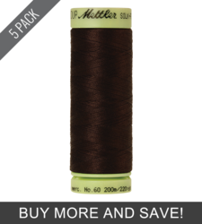 Very Dark Brown (9240-1002) - Silk Finish Cotton 60wt - 220 Yards (5 Pack)