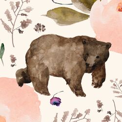 Large Floral Bear in Soft Ivory