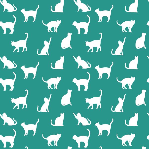 Cat Silhouette in Jade