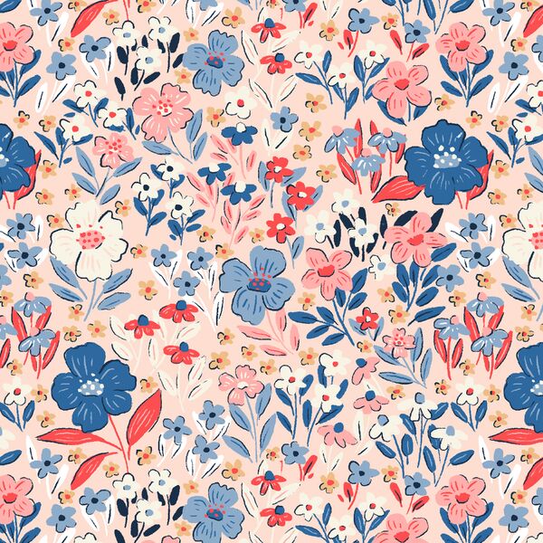 Flower Filled Fields in Soft Pink