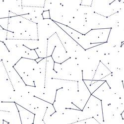 Star Charts in Indigo on White