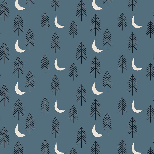 Twilight Trees in Slate Blue