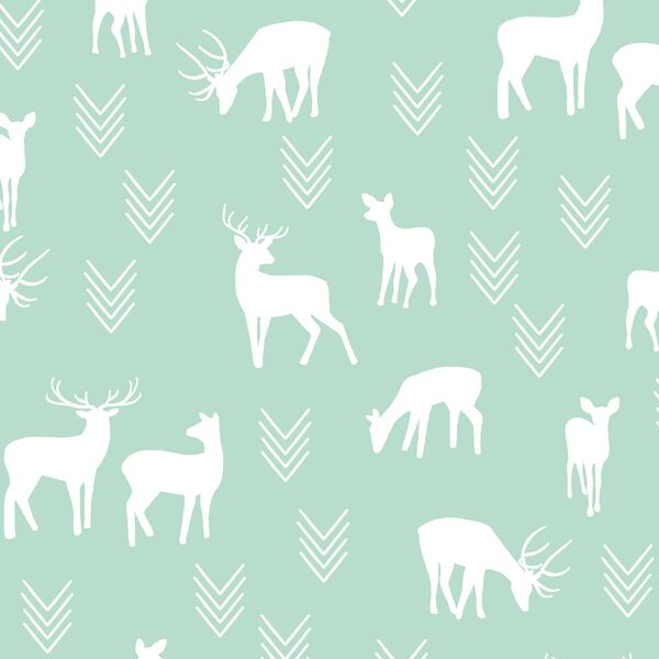 Deer Silhouette in Mint