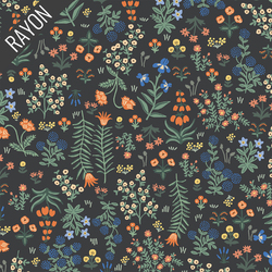 Menagerie Garden Rayon in Black