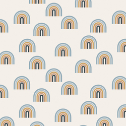Small Retro Rainbows in Blue and Mustard