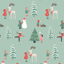Large Children in Soft Evergreen
