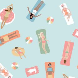 Pool Floats in Bright