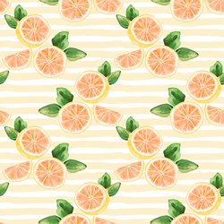 Citrus Slices in Lemon Chiffon Stripe