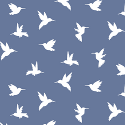 Hummingbird Silhouette in Azurite