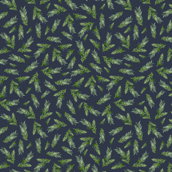 Pine Branches in Evening Blue