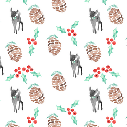 Festive Deer in Holly