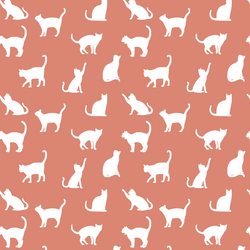 Cat Silhouette in Desert Rose