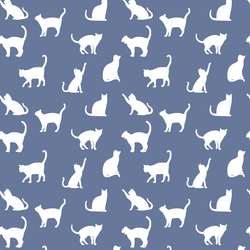 Cat Silhouette in Azurite