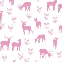 Deer Silhouette in Begonia on White