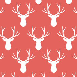 Stag Silhouette in Salmon