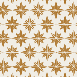 Large Stars in Golden Yellow on Cream