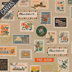 Postage Stamps Canvas in Natural Unbleached