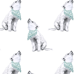 Arctic Wolf in White
