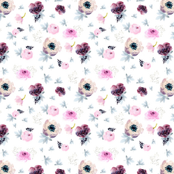 Little Painted Wildflowers in White