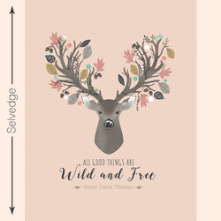Wild and Free Quilt Panel in Shell