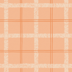 Textured Tartan in Peach Cream
