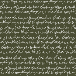 Dashing Through the Snow in White on Pine Green
