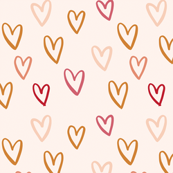 Large Rainbow Hearts in Cream