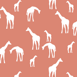 Giraffe Silhouette in Desert Rose