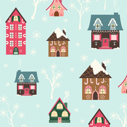 Large Gingerbread Houses in Winter Sparkle
