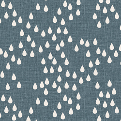 Rain Drops in Mid Teal