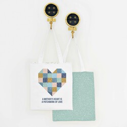 Patchwork Heart Tote Panel in Aspen