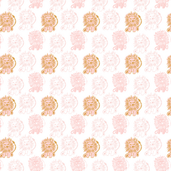 Block Print Lions in Powder Pink