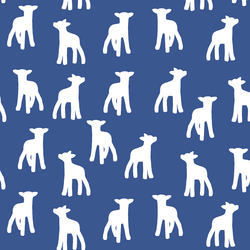 Lamb Silhouette in Blue Jay