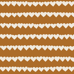 Heart Strings in Egret on Boho Brown