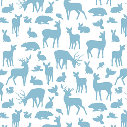 Forest Friends in Breeze on White