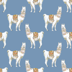 Llamas in Balsam Blue