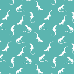 Iguana Silhouette in Seafoam