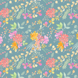Small Fall Floral in Celeste
