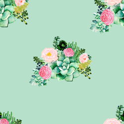Floral Succulents in Mint Kiss