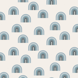 Small Retro Rainbows in Blue
