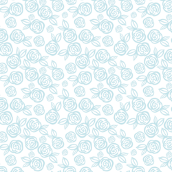 Little Tea Roses in Hydrangea Blue on White