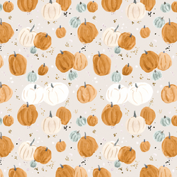 Small Pumpkins and Stars in Soft Gray