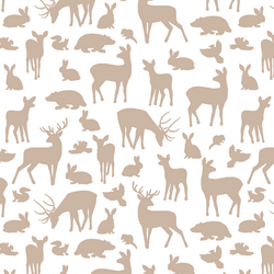 Forest Friends in Sand on White