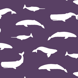 Whale Silhouette in Aubergine