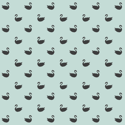 Small Swan Silhouettes in Onyx on Mint Green