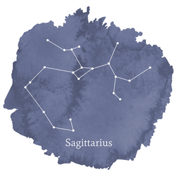 Sagittarius Sign Panel in Indigo
